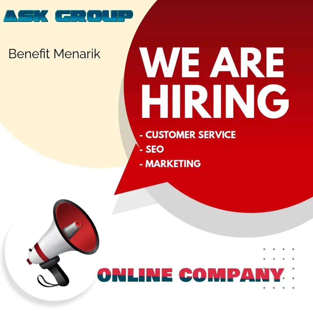 Dicari Customer Service dan Marketing Luar negri Dan WFH