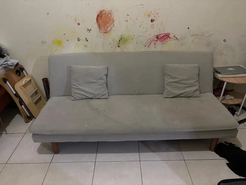 Informa - Sofa Bed Fabric Abu Abu Muda | Multifungsi Sofa Tidur