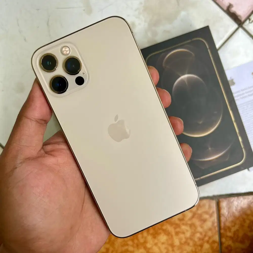 iPhone 12 Pro 256 iBox Gold Bh 76% Awet Mulus Normal Fullset Original