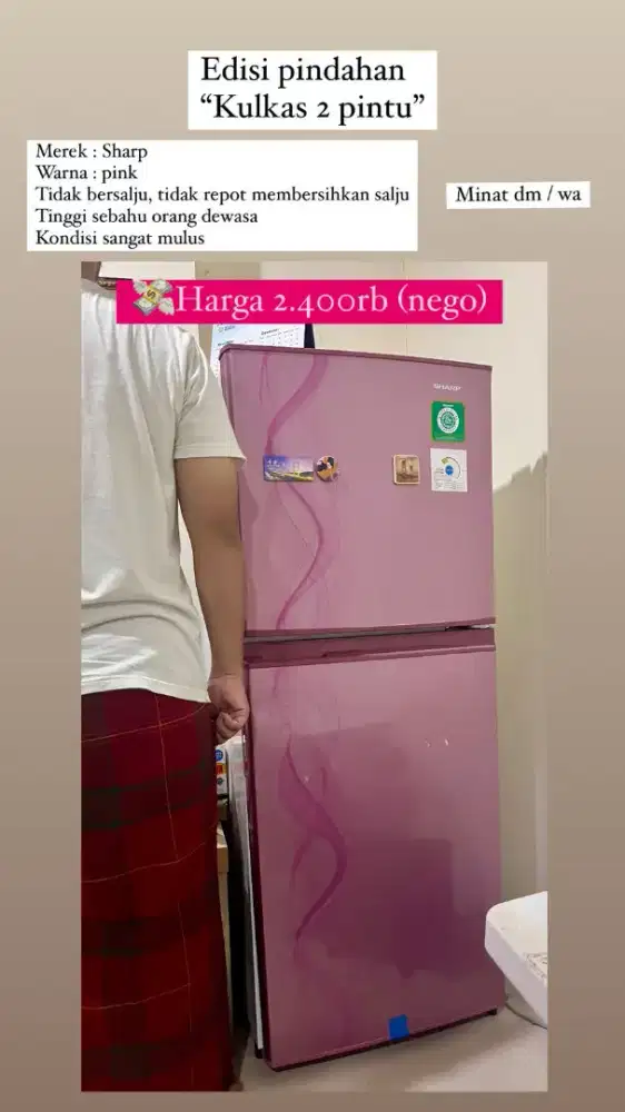 Kulkas sharp 2 pintu