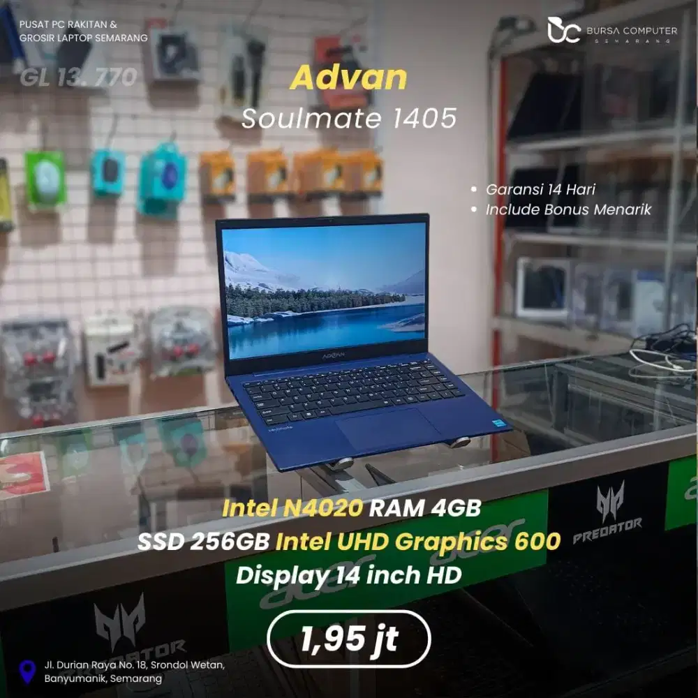 ADVAN Soulmate 1405 | Intel N4020 4GB 256GB