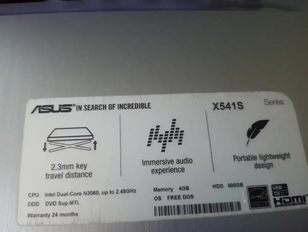Asus x541s Celeron,ram 4 HDD 500gb win 11