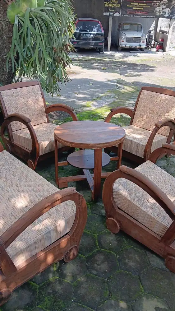 Meja Kursi Tamu Jati Letter D Bekas Lawas Jadul Lawasan Langka Kuno