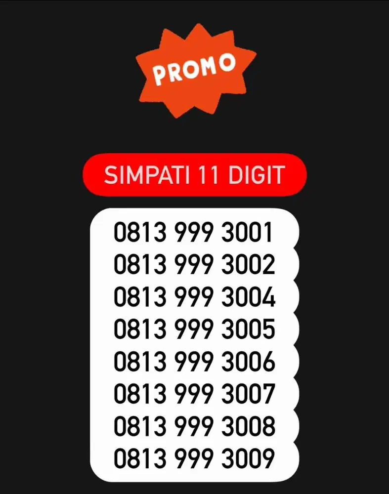 Simpati 11 digit nomor cantik kartu perdana telkomsel 5g murah rapi