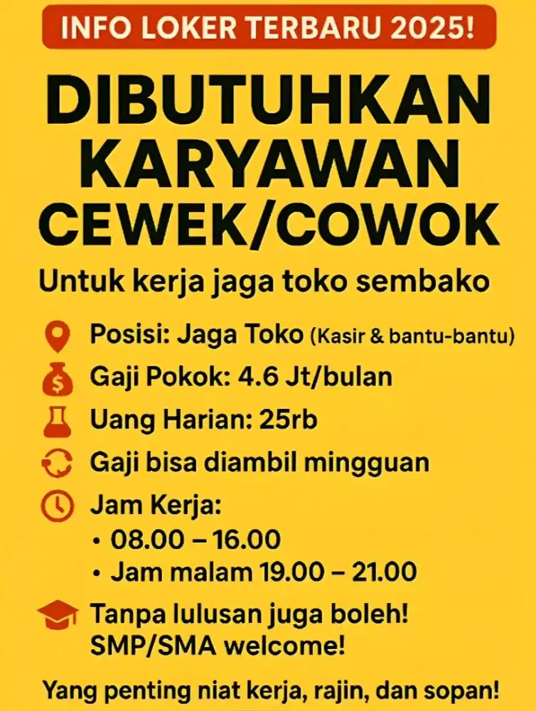 Jaga toko sembako
