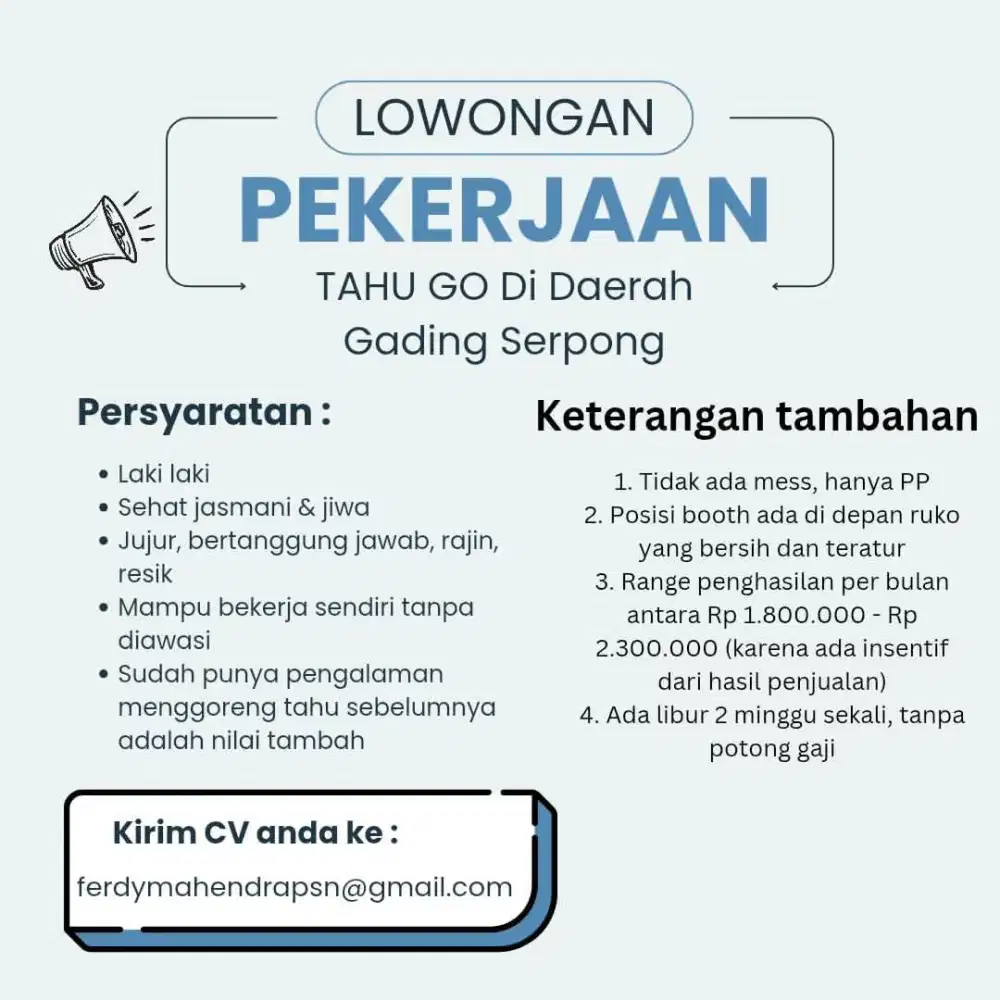 PENJUAL DAN PENJAGA GEROBAK TAHU GO