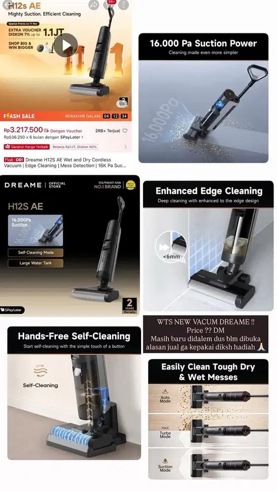 Vacum Dreame H12S AE WET AND DRY