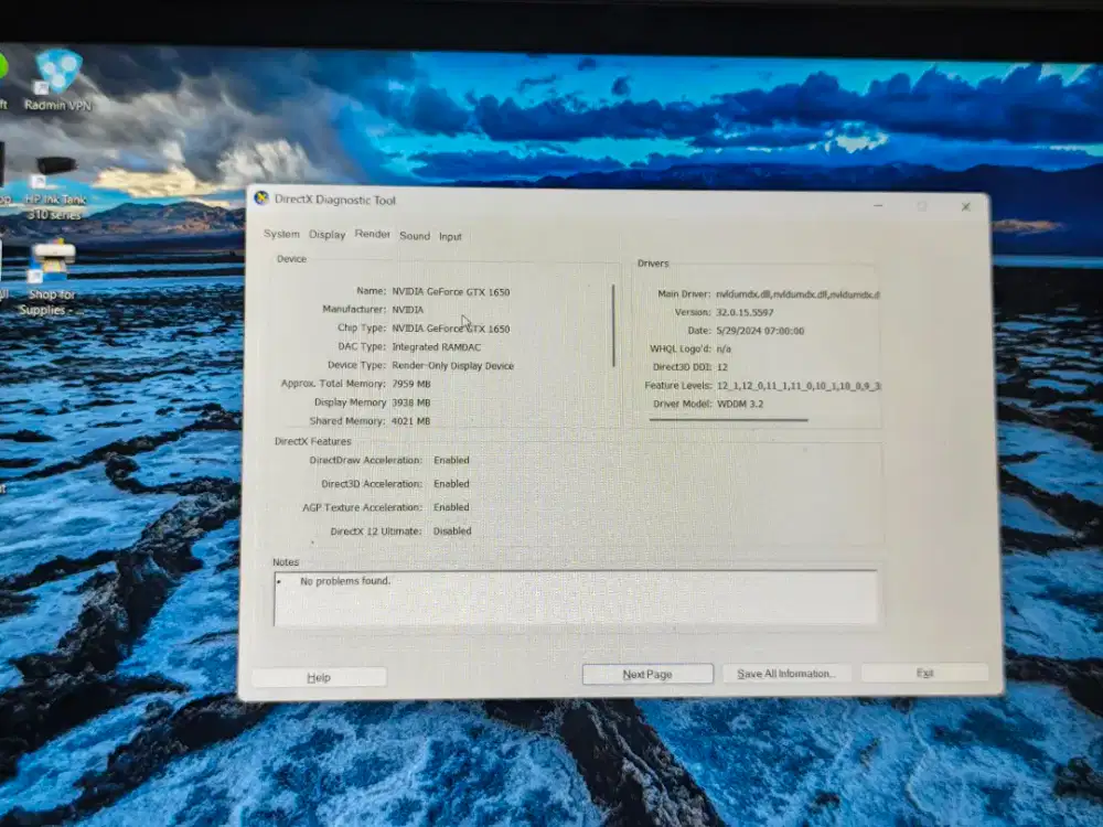 Laptop Asus vivobook X571GT core i7 gen 9
