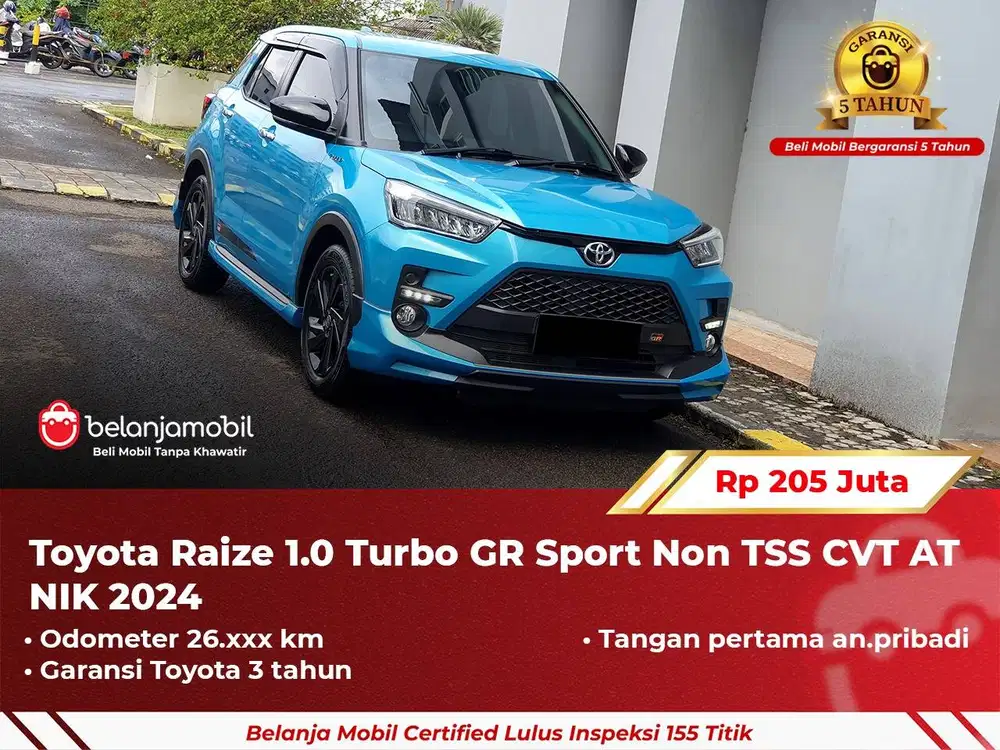 [ GARANSI 5TH ] Toyota Raize 1.0 Turbo GR Sport Non TSS AT 2024/2025