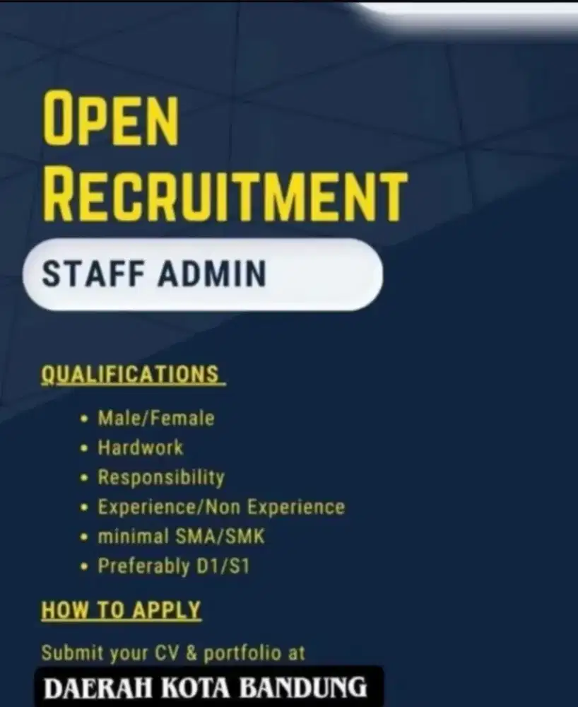 Yang butuh kerja serius butuh admin cepat