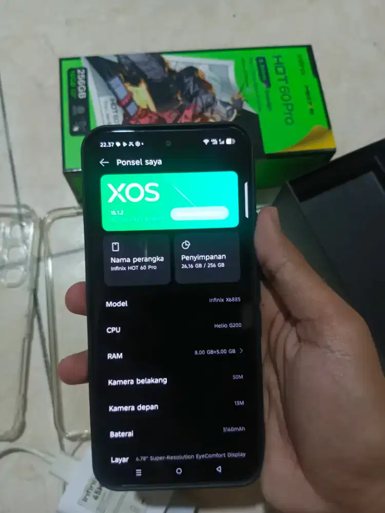 Infinix hot 60 pro masih garansi 8+8/256