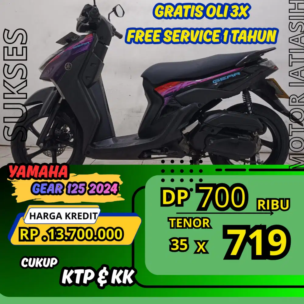 PROMO DP MURAH YAMAHA GEAR 125 2024 DP 700 RIBU BISA CASH/KREDIT