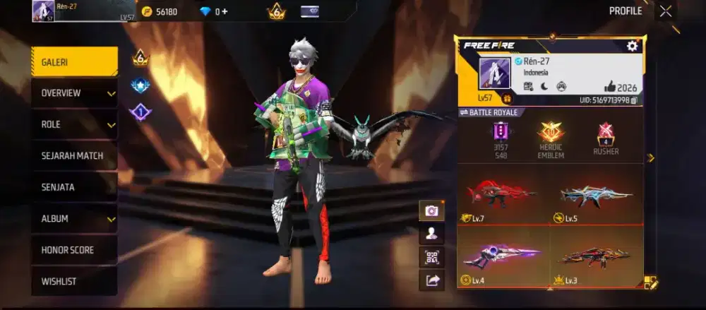 Jual akun FF login Google