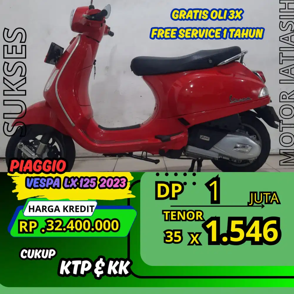 PROMO DP MURAH PIAGGIO VESPA LX-125 2023 DP 1 JUTA BISA CASH/KREDIT