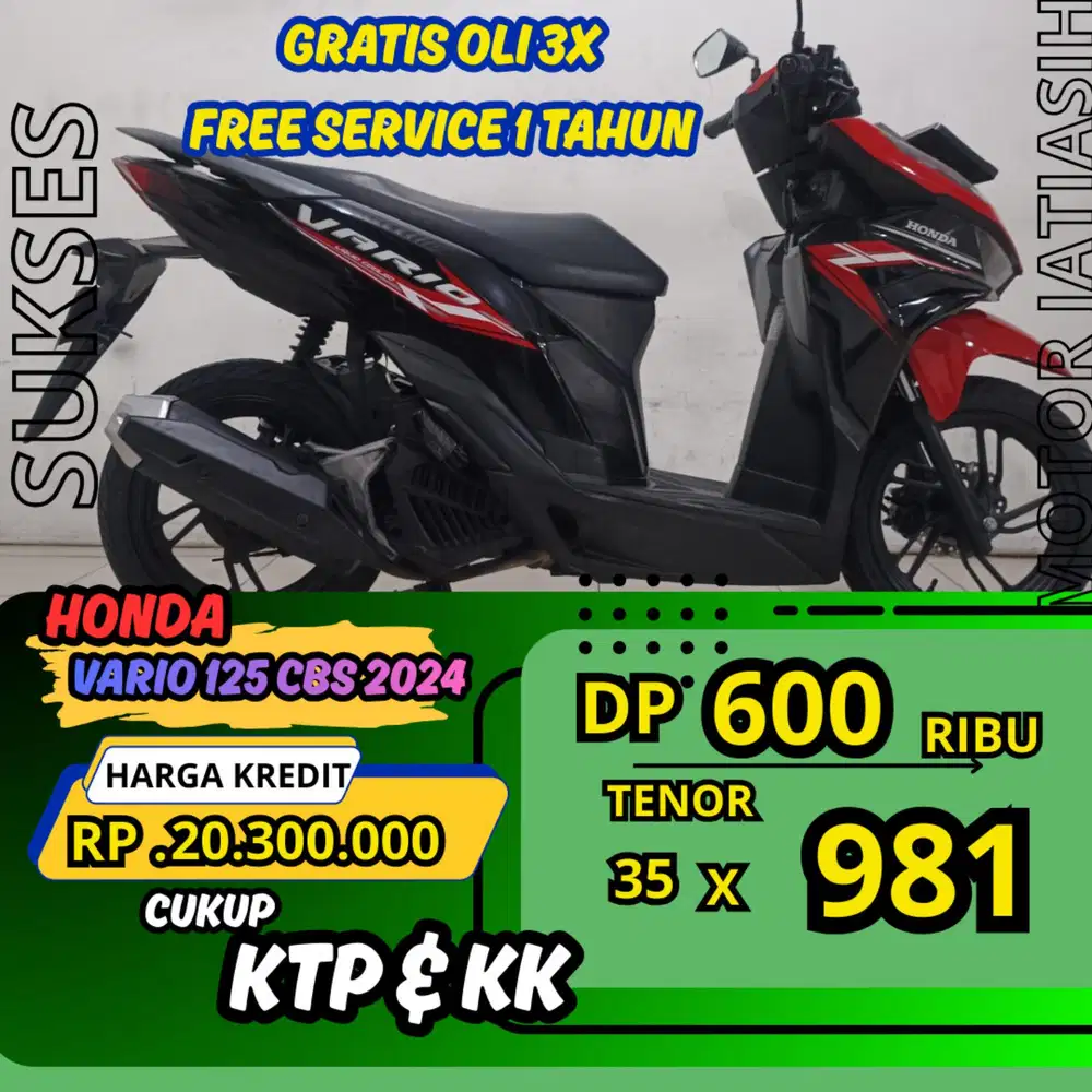 PROMO DP MURAH HONDA VARIO 125 CBS 2024 DP 600 RIBU BISA CASH/KREDIT