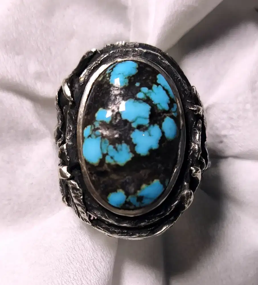 Top Pirus Persia Biru Fancy Lawasan Matrix Perak Pesanan