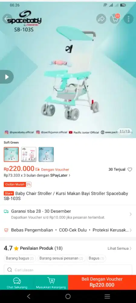 Baby Chair Stroler Spacebaby