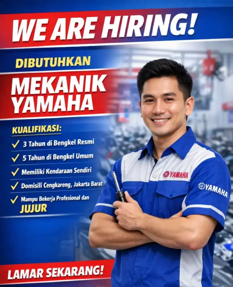 LOKER Mekanik Bengkel Resmi YAMAHA KAPUK RAYA