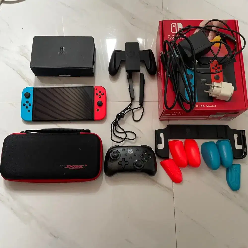 Nintendo switch oled fullset no minus pemakaian sendiri