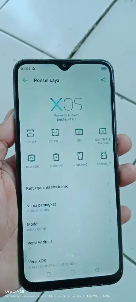 Infinik hot 10s    6/128  mnus retak sehelai bodi kurang mlus