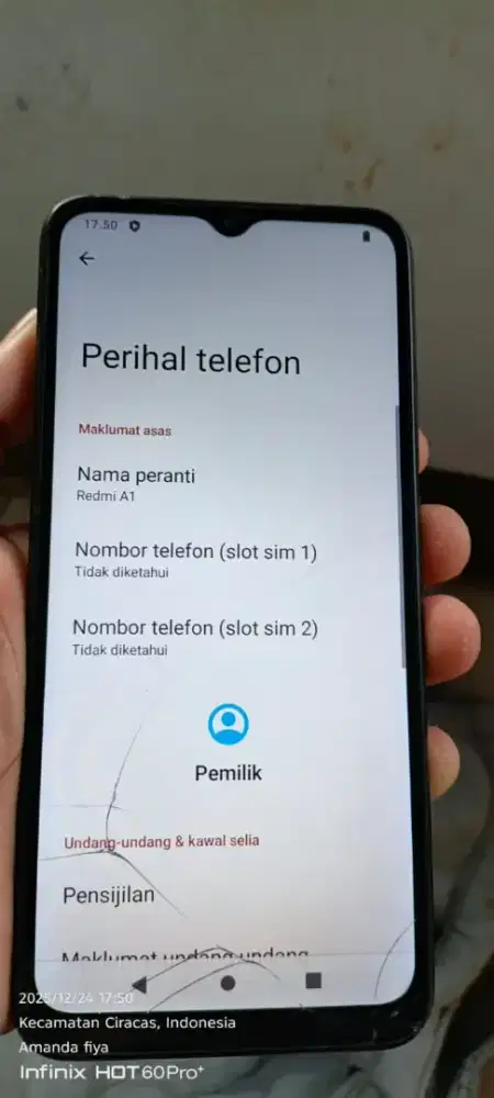 Redmi A1   2/32  mnus retak normal smua orian