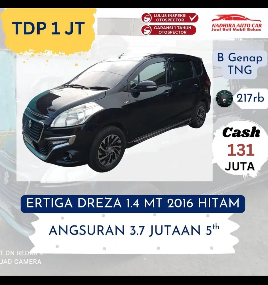 TDP 1 Juta ERtiga Dreza 1.4 MT 2016 Hitam