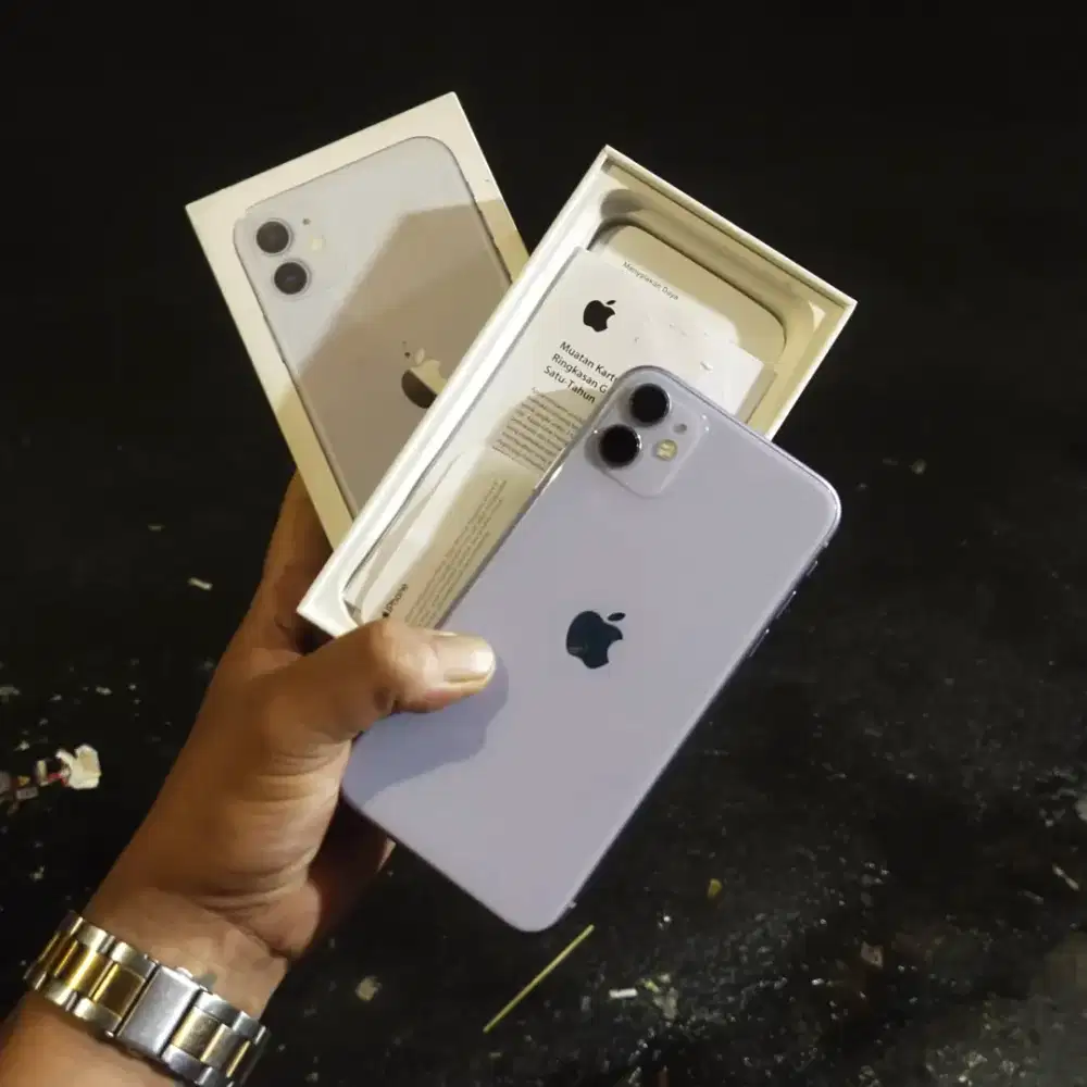 Iphone 11 128gb Purple ibox fulset Ori mulus