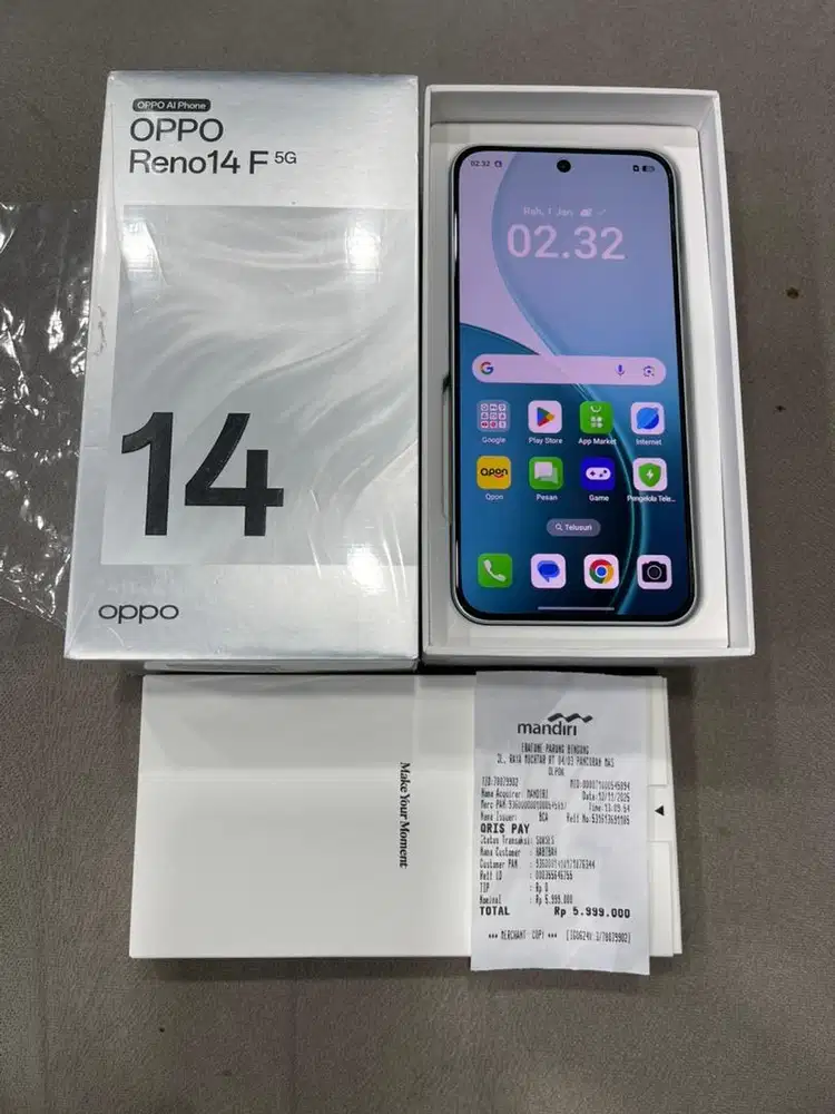Oppo Reno 14f 12/256 5G Fullset Original