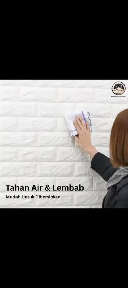 Wallpaper Dinding Stiker 3D Foam Anti Air Motif Bata