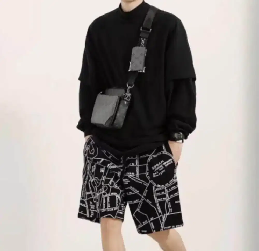 Mono black and Damier black bag for Man