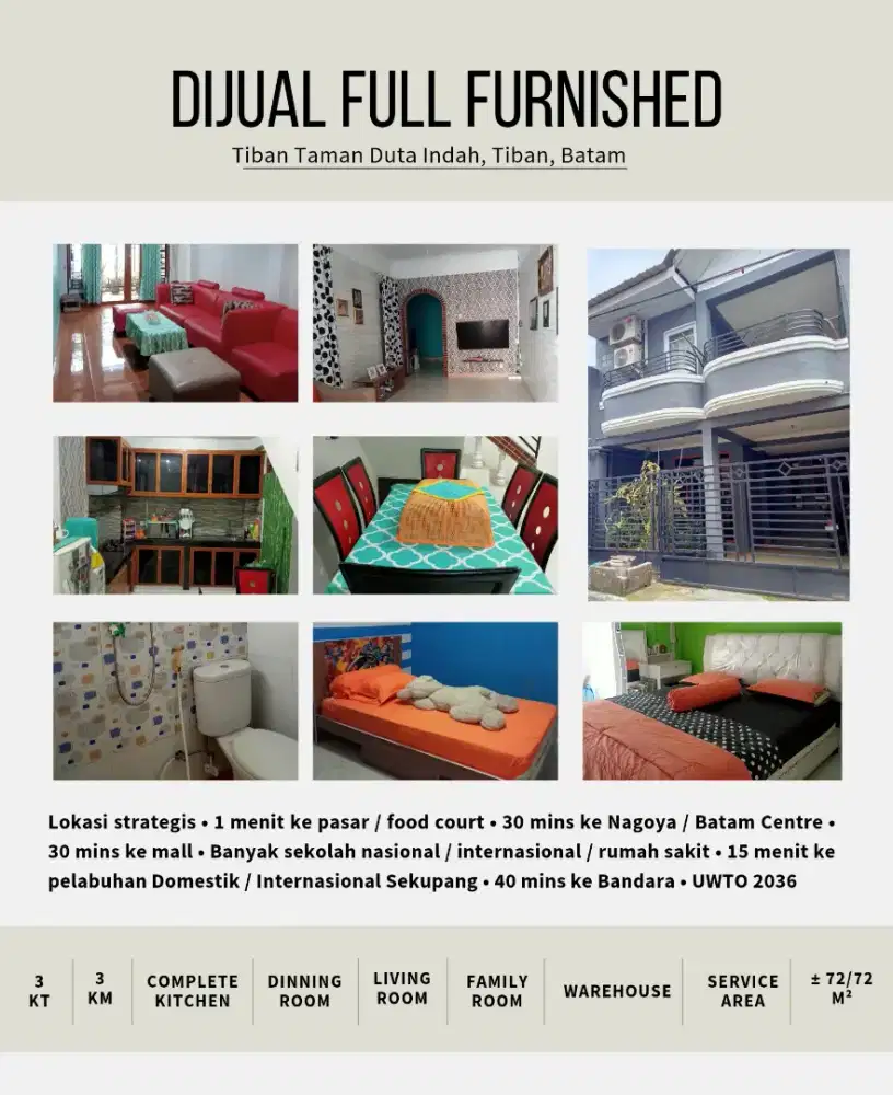 DIJUAL CEPAT FULL FURNISHED MAU PINDAHAN - TINGGAL BAWA KOPER