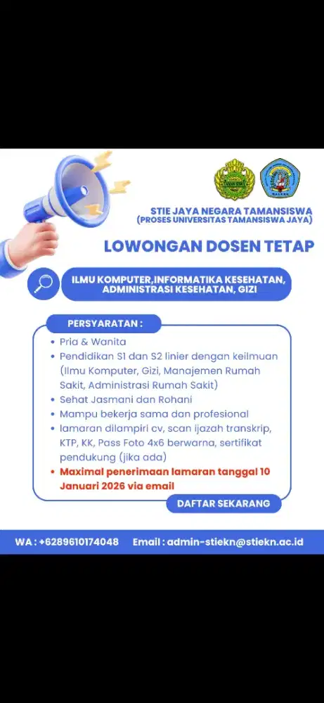 LOKER DOSEN SEGERA