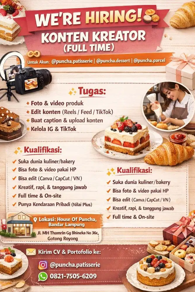 Dicari konten kreator untuk instagram dan tiktok