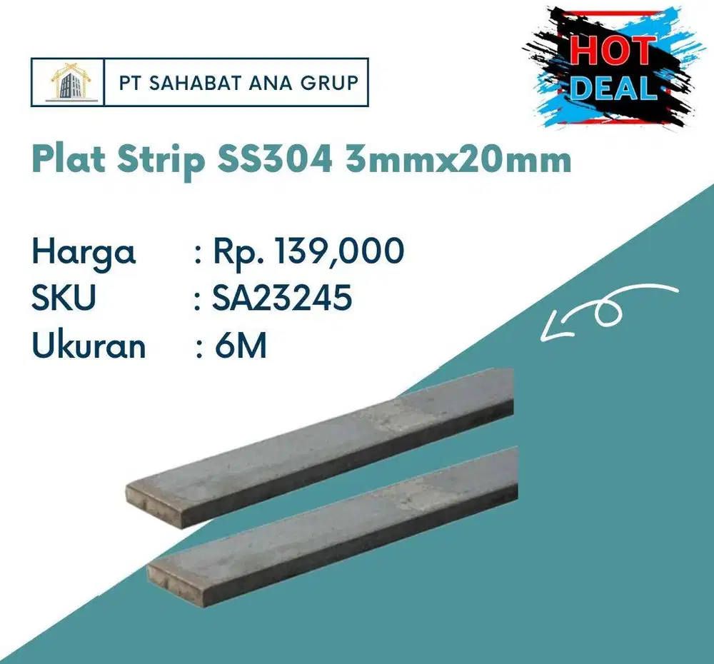 Plat Strip SS304 3mmx20mm
