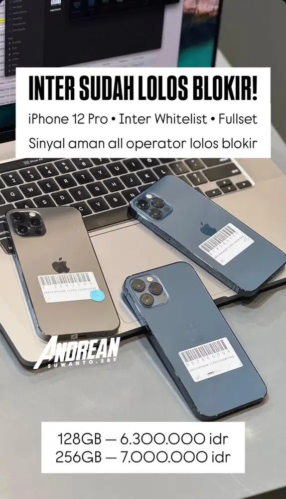 Second Iphone 12 pro 128 gb dan 256 gb whitelist
