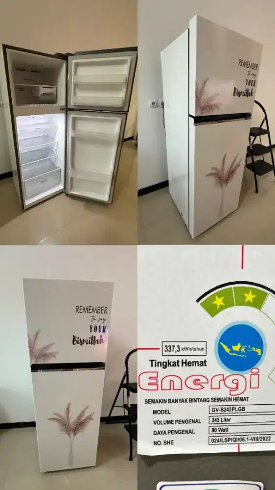 jual cepat kulkas dua pintu SHARP