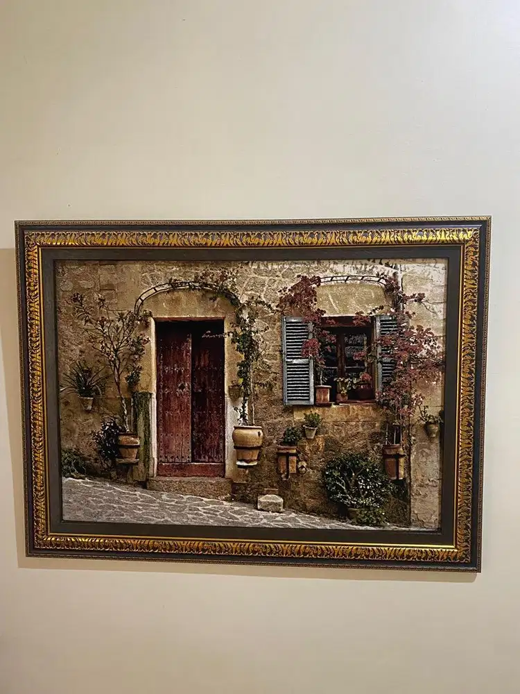 Lukisan Antik dengan Frame bahan wool ukuran  118x78