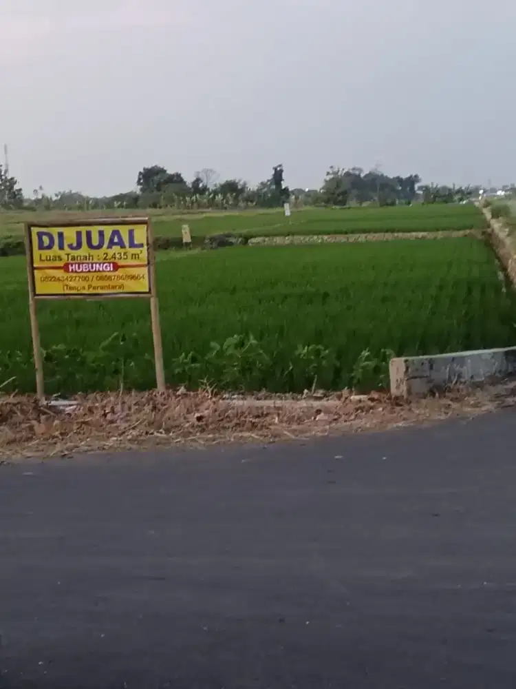 Dijual Tanah Sawah 2435 M2