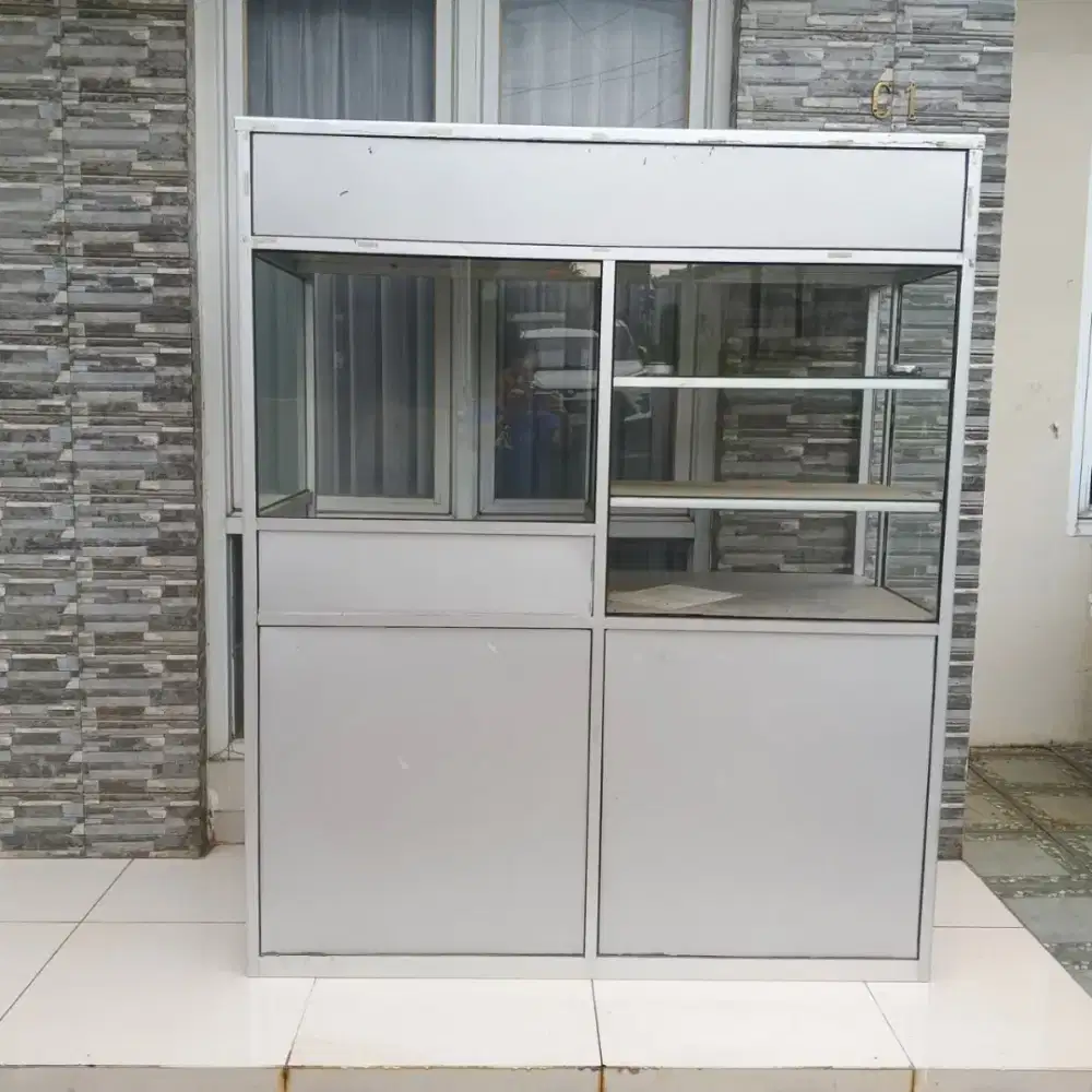 TERMURAH! ETALASE ALUMUNIUM JUALAN 2 TUNGKU