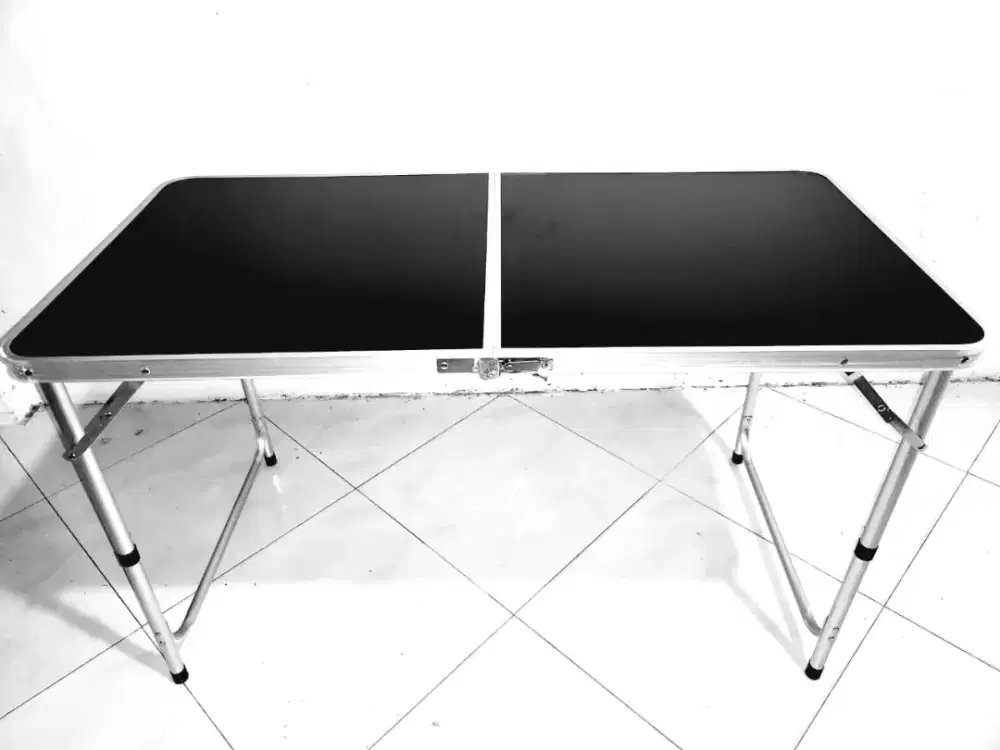 Baru Meja lipat 2 fold table Hpl Aluminium portabel serbaguna 120x60cm