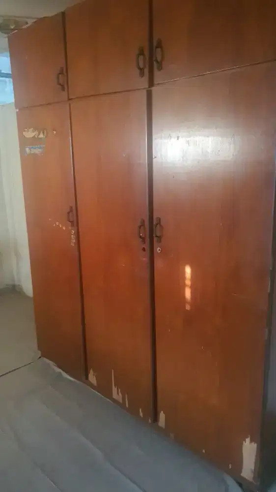 Lemari 3 pintu jati asli
