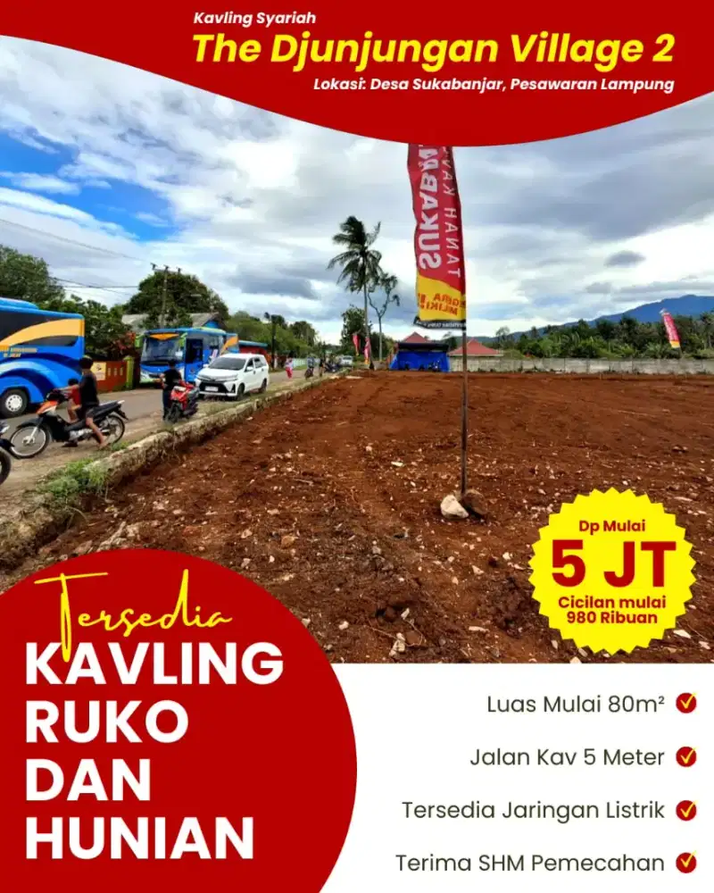 Tanah kafling murah lokasi pingir jln aspal