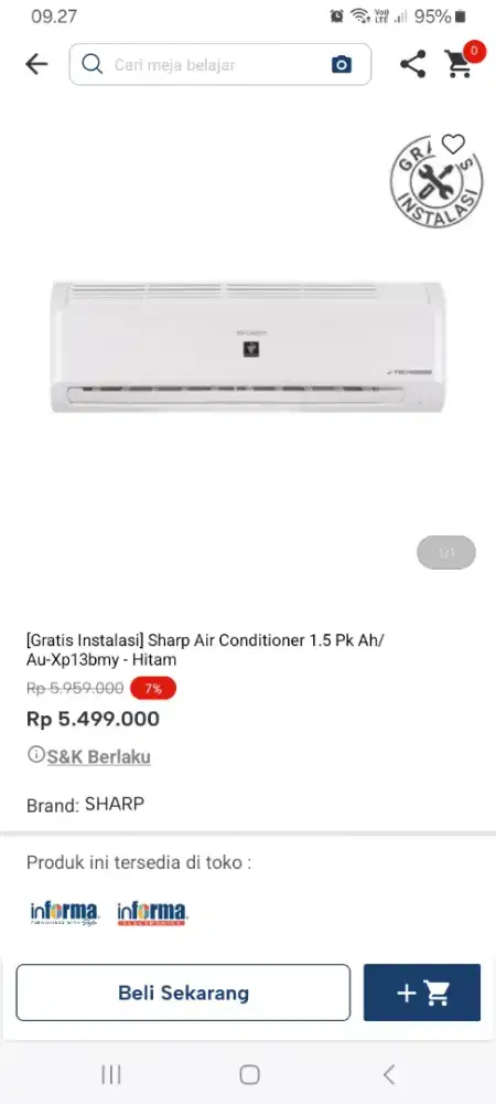PROMO KREDIT SHARP AC 1.5 PK