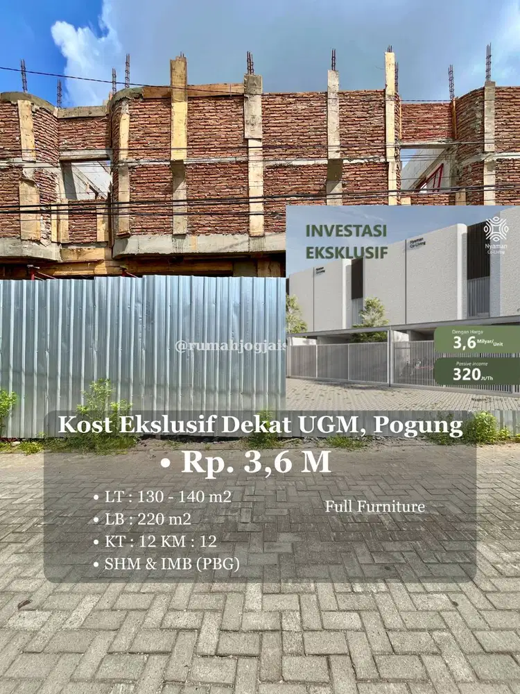 Kost Ekslusif Baru Dekat UGM Full Furniture JL Kaliurang Km 5,9 Pogung