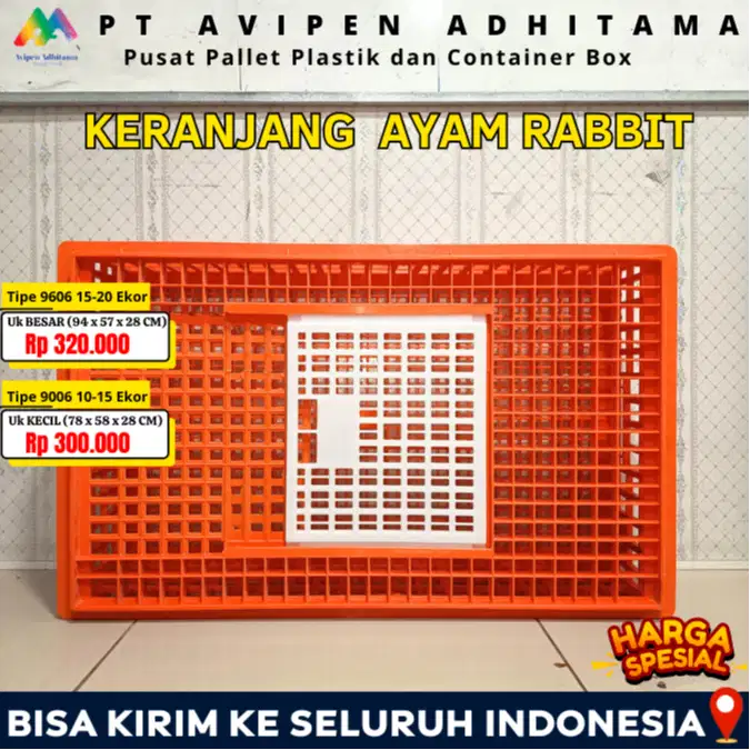 Keranjang Ayam Potong Broiler Plastik Merek Rabbit Surabaya