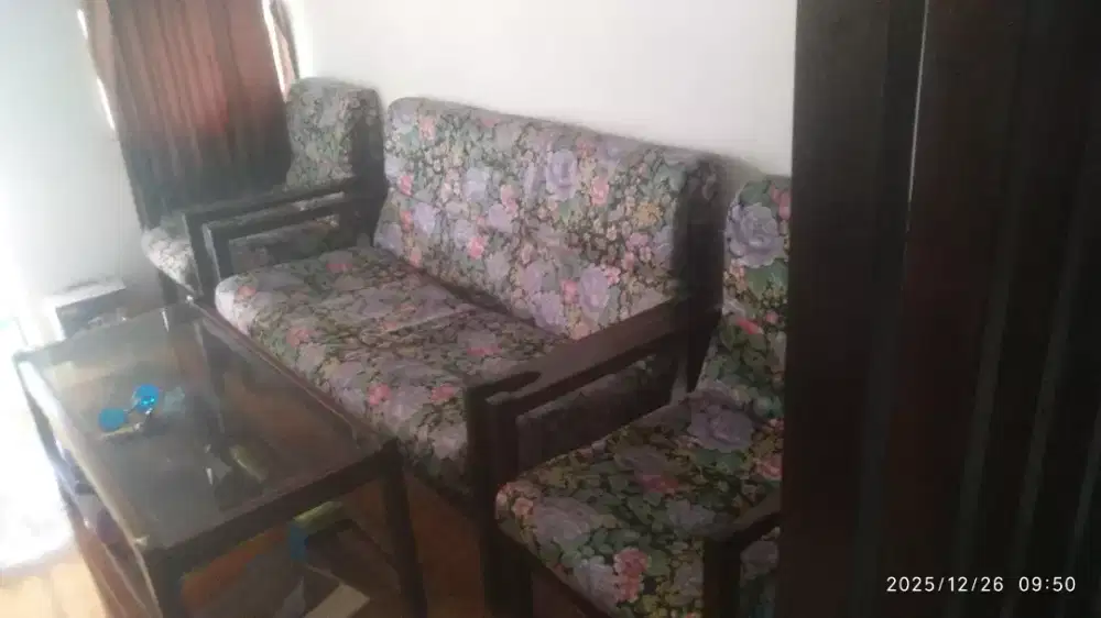 1set 1kursi panjang 2 kursi singel meja