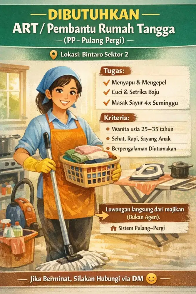 Cari ART PP Bersih bersih