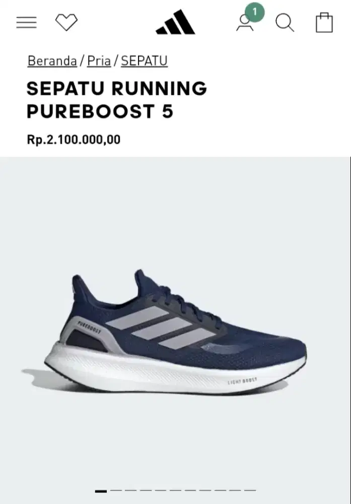 Sepatu Adidas Pureboost 5 / Navy