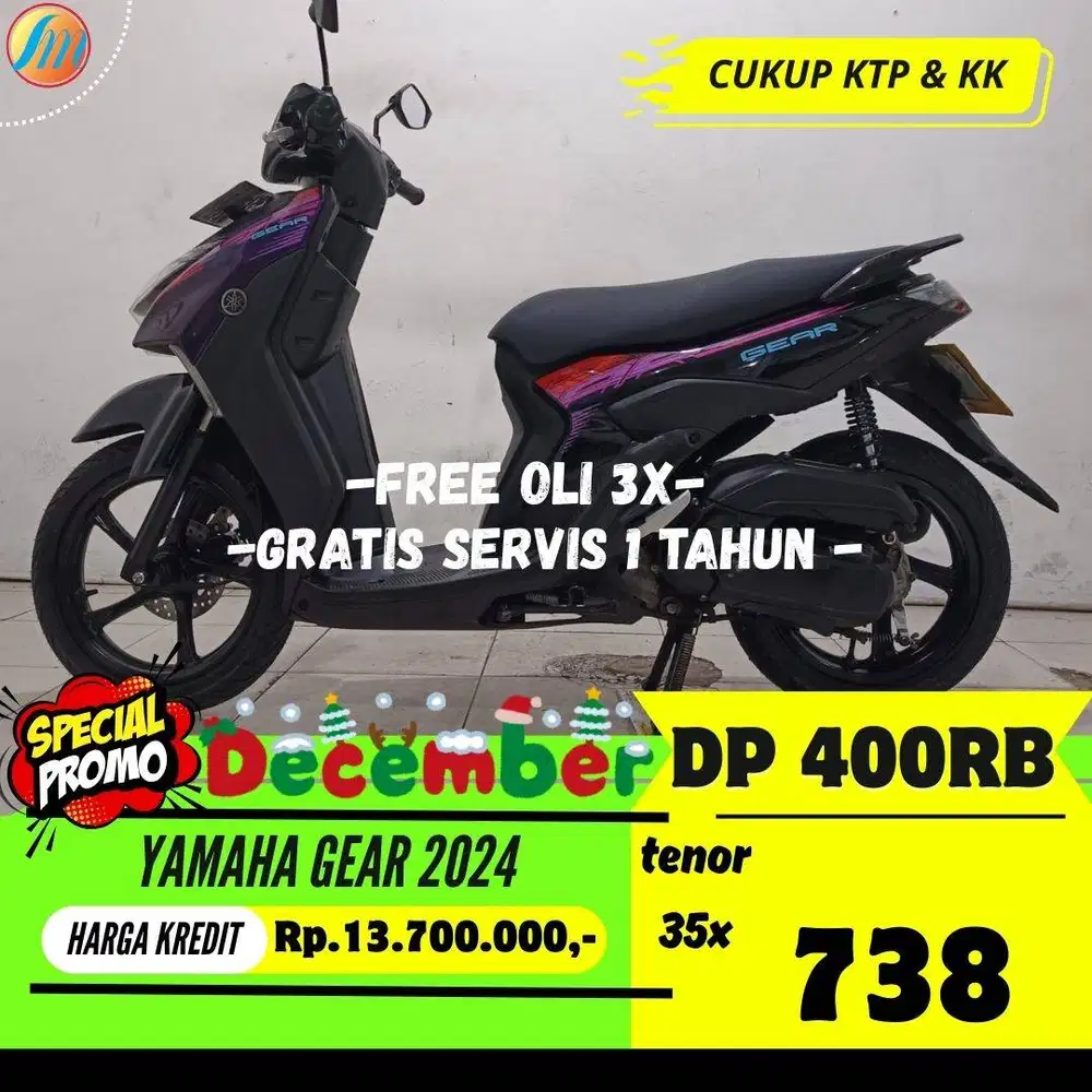 YAMAHA GEAR 2024 KREDIT DP 400RB ANGSURAN RINGAN PAJAK PANJANG