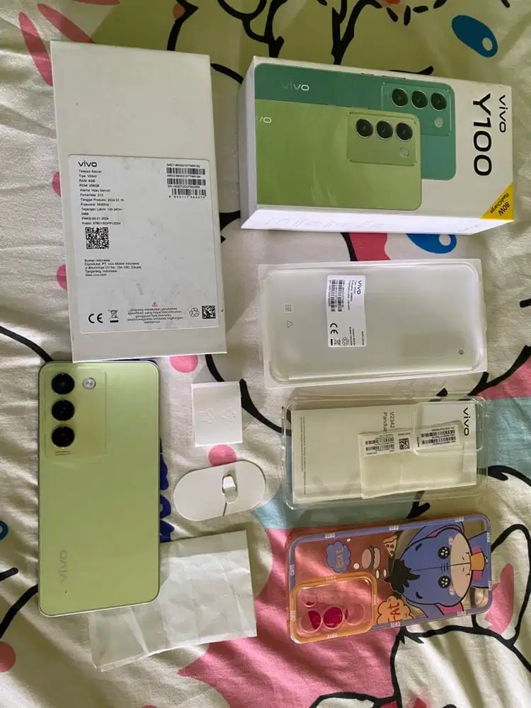 Vivo Y100 8/256gb fullset garansi on green rare